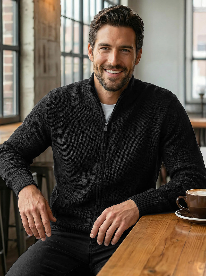 Muški Džemper Crni OZONEE JS/59B3611/3