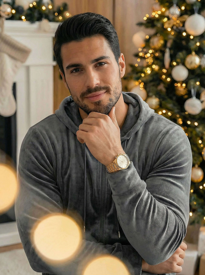 Muška trenirka od velura grafitna OZONEE JS/8C1169/6Z