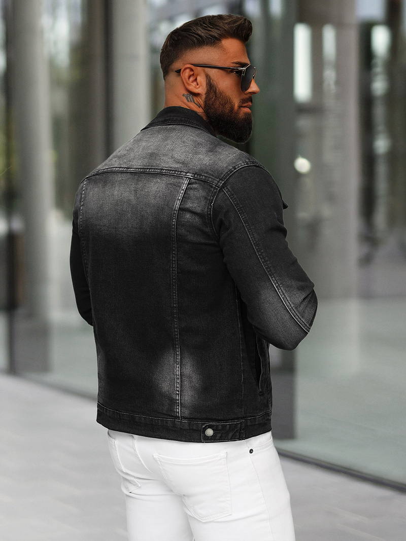 Muška traper jakna crna OZONEE NB/MJ512N