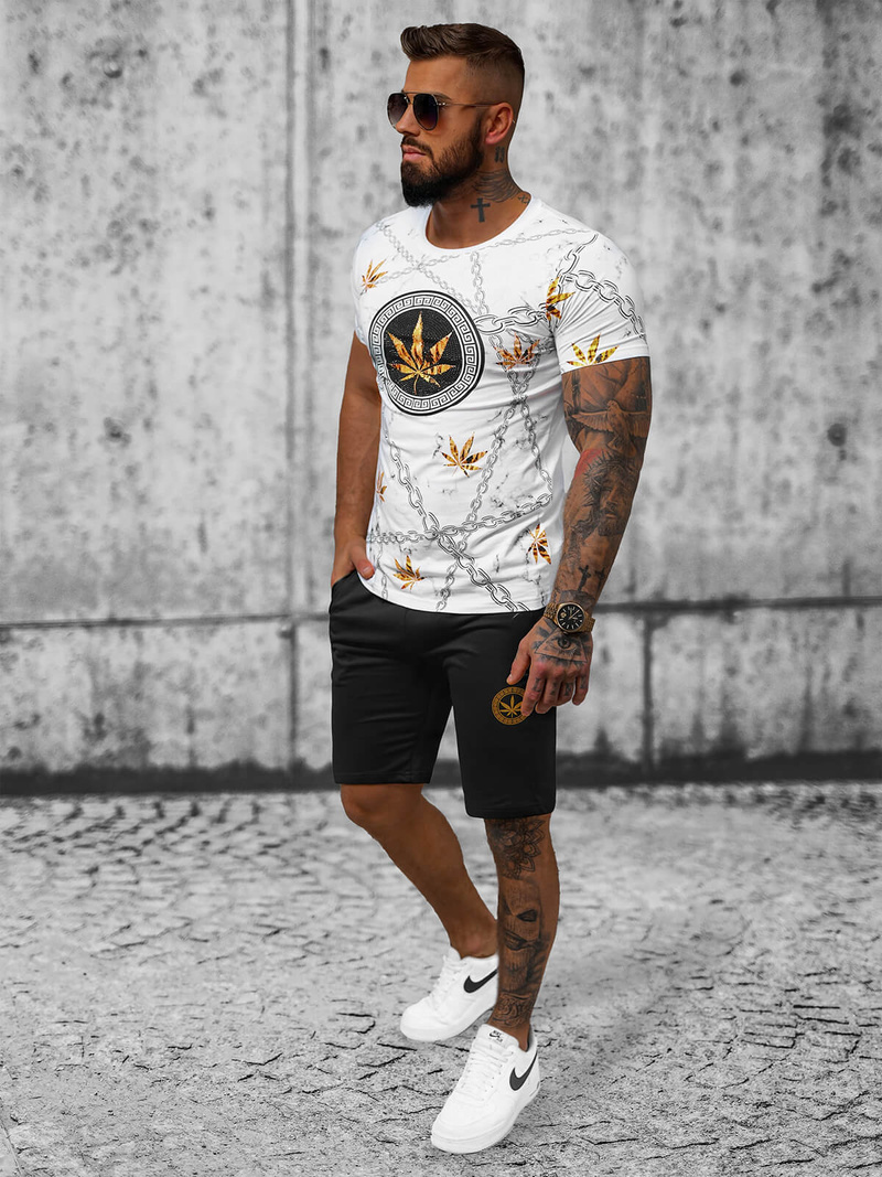 Muška Trenirka Bijelo-Crna OZONEE O/HM757Z