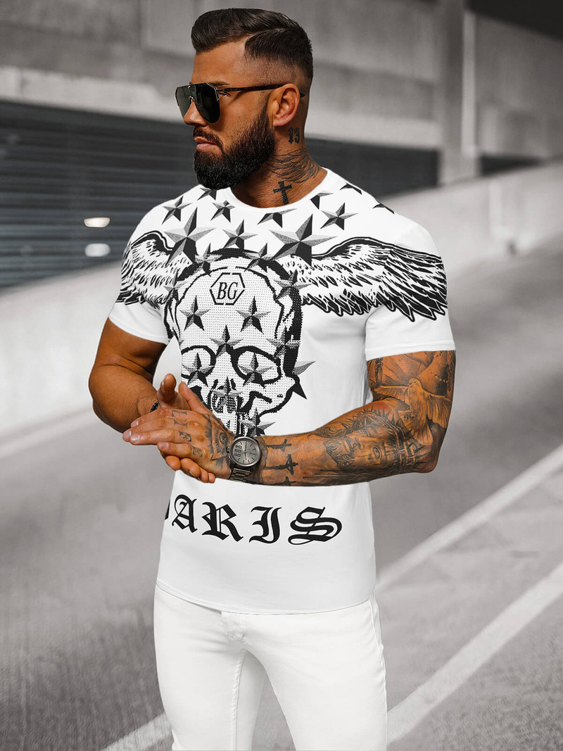 Muška Majica Bijeli OZONEE NB/MT3053Z