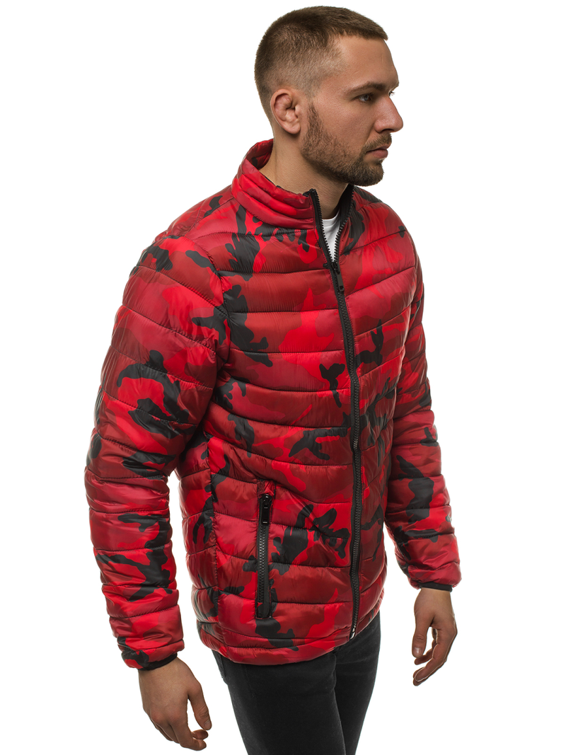Muška proljetna jakna crvena-camo OZONEE JS/SM80Z