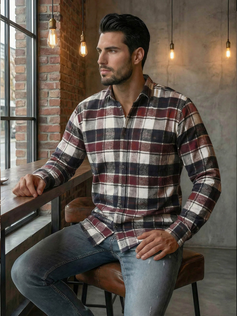 Muška Košulja Bordo OZONEE V/V174Z