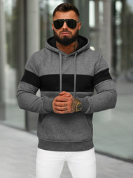 Muška dukserica s kapuljačom grafitna OZONEE JS/8B1316/5