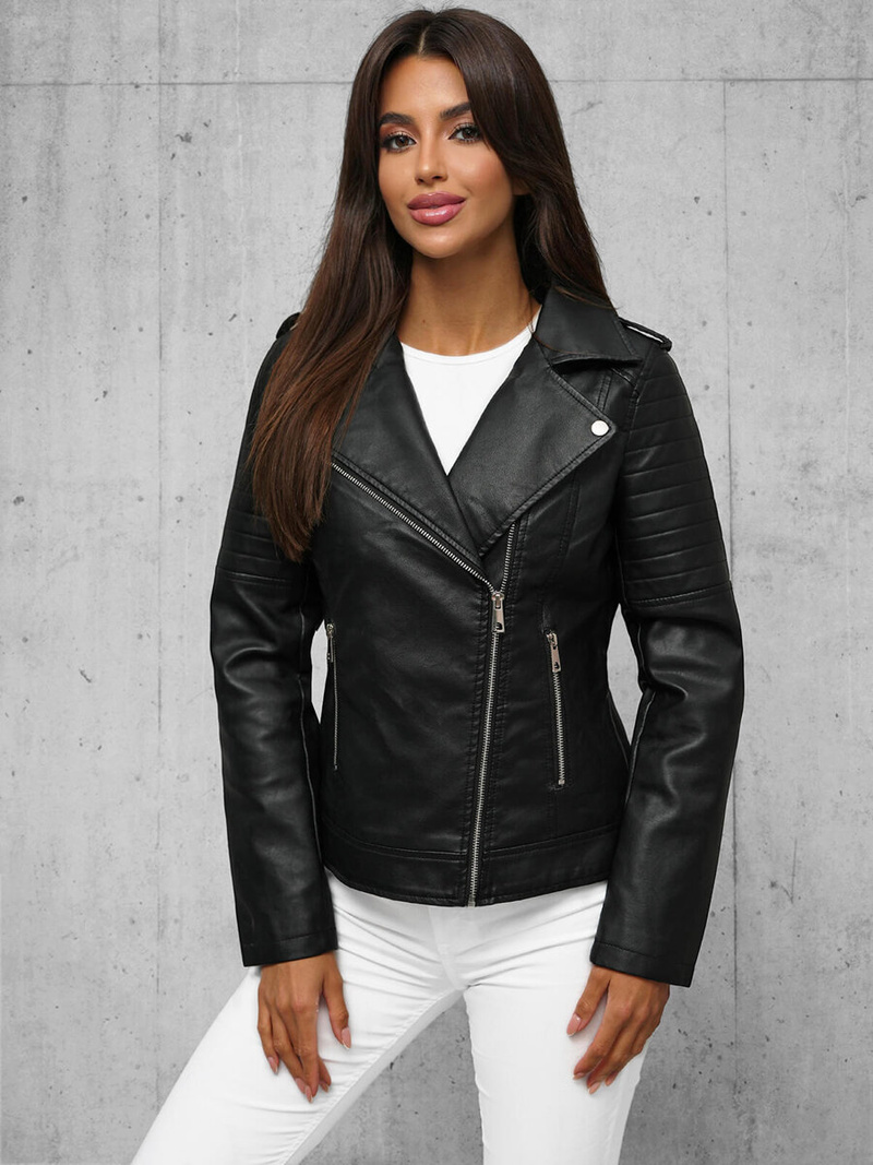 Ženska Kožna Jakna Crna OZONEE JS/11Z8097Z