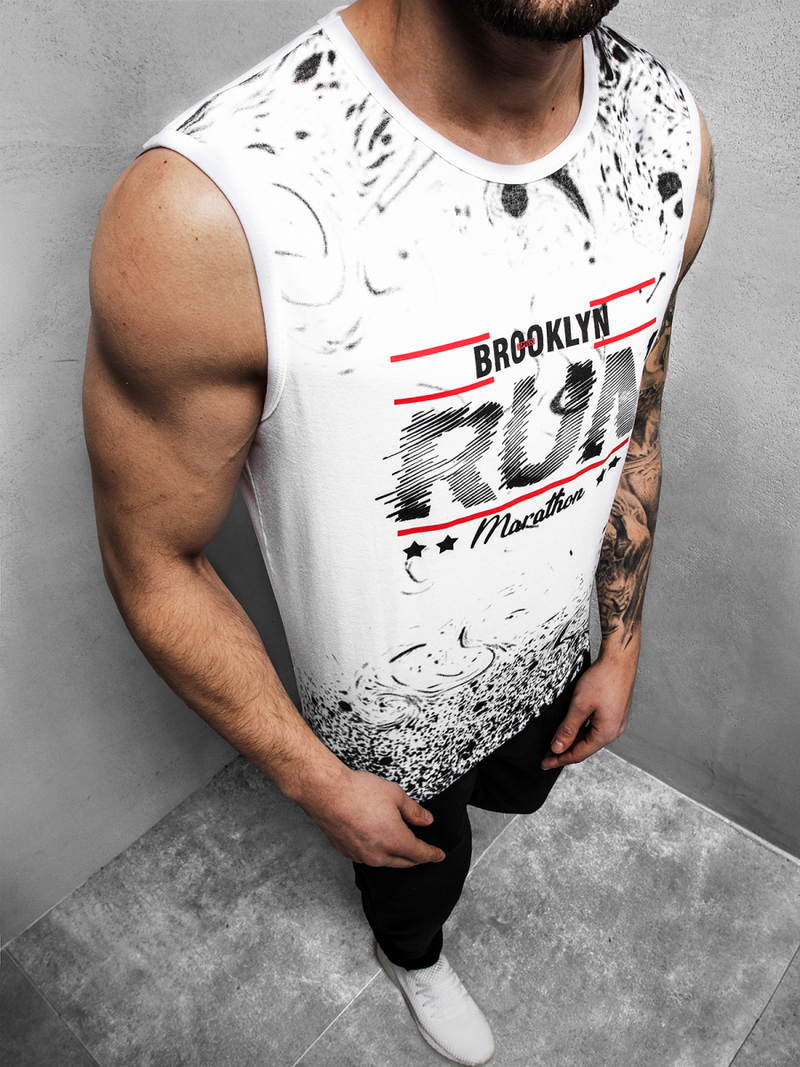 Muška majica bez rukava Bijela OZONEE JS/KS2075Z