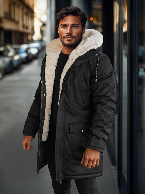 Muška parka jakna crna OZONEE JS/5M120/392Z