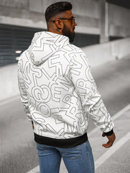 Muška dukserica s kapuljačom bijela OZONEE JS/8B1232/1