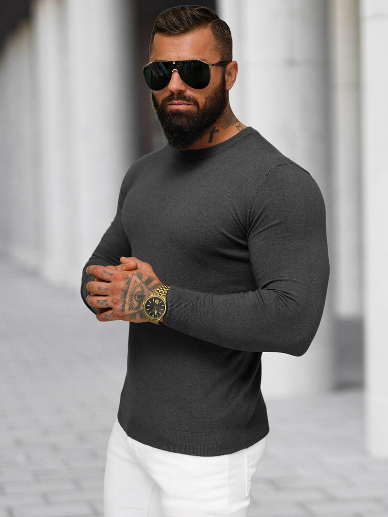 Muški Džemper Grafitni OZONEE NB/MMB602/3Z