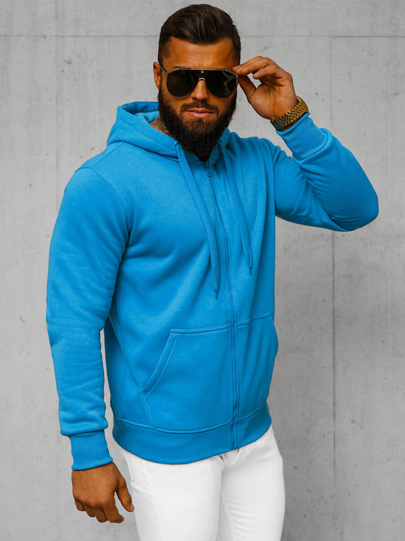 Muška dukserica s kapuljačom svijetloplava OZONEE JS/2008Z