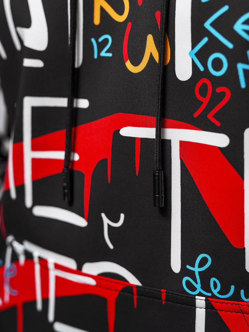 Muška dukserica s kapuljačom crna OZONEE JS/8B1233/3