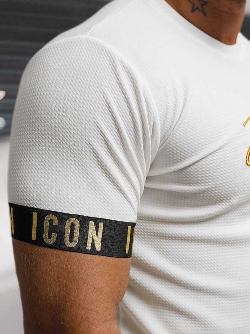 Muška majica bijela i zlatna OZONEE O/T7578