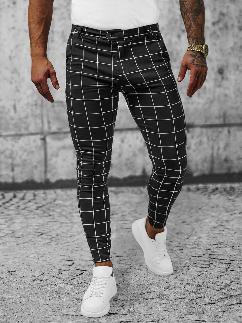 Muške Chino Hlače Crne OZONEE O/P4009