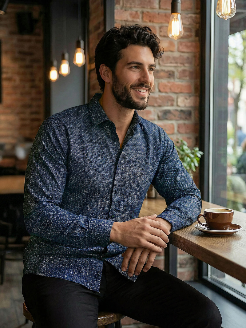 Muška Košulja Modra OZONEE V/V186Z