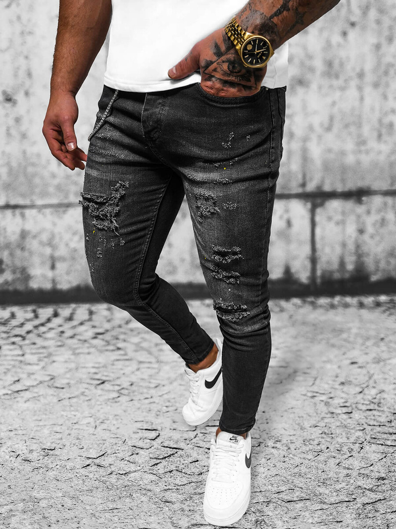 Muške Traperice Crne OZONEE O/MB465