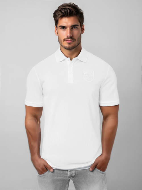 Muška polo majica bijela OZONEE NB/MT3142Z