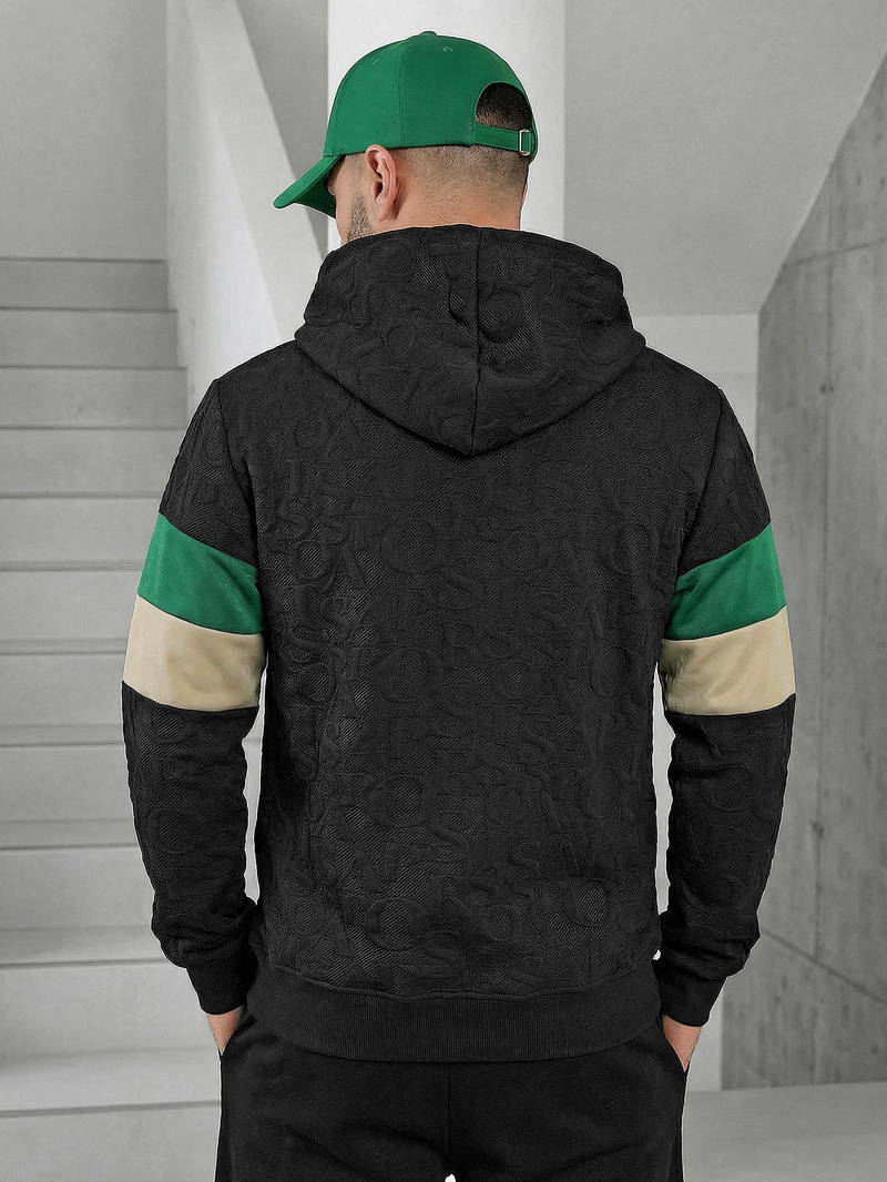 Muška dukserica s kapuljačom crna OZONEE JS/3B578