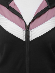 Dvodijelni set trenerke crno-svijetlo ružičasta OZONEE JS/YW06005/1/16