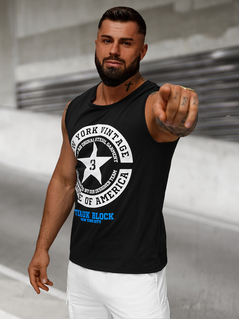 Muška majica bez rukava crna OZONEE JS/8B1721/3Z