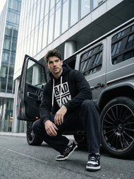 Muška dukserica s kapuljačom crna OZONEE JS/65B3909/3Z