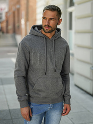 Muška dukserica s kapuljačom grafitna OZONEE JS/8B1773/5