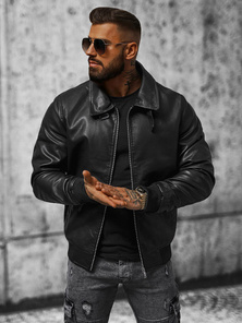 Muška kožna jakna crna OZONEE JB/JP1178Z