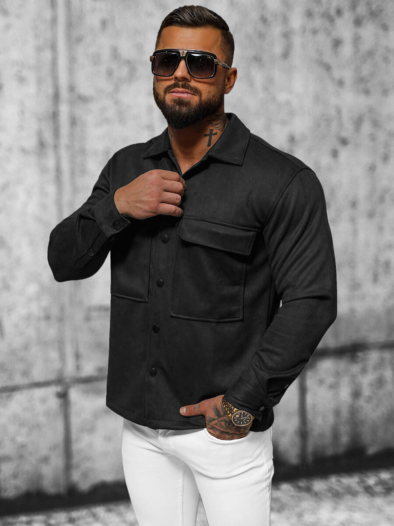 Muška košulja Crna OZONEE O/GOM23039