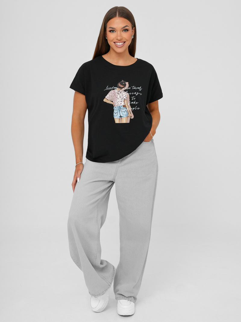 Ženska majica crna OZONEE JS/95T2573/3