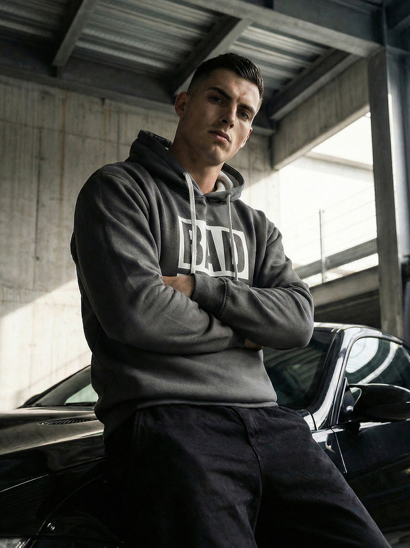 Muška dukserica s kapuljačom grafitna OZONEE JS/65B3909/5Z