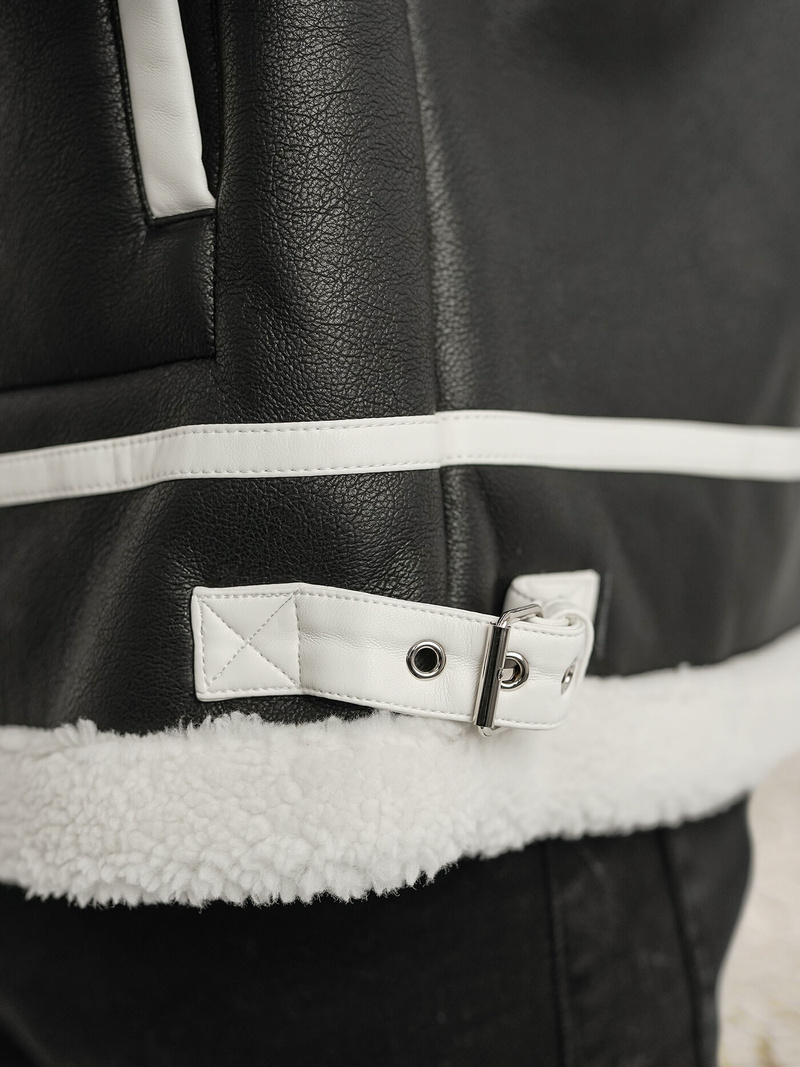 Muška kožna jakna crna OZONEE JS/11Z8270