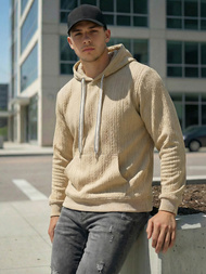 Muška dukserica s kapuljačom bež OZONEE O/3C577