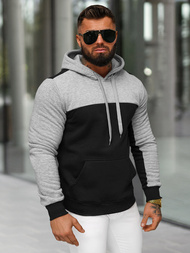 Muška dukserica s kapuljačom crna OZONEE JS/8B1307/3