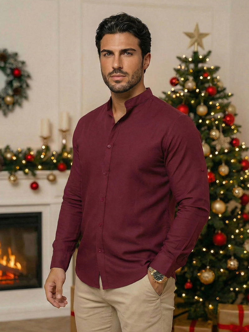 Muška Košulja Bordo OZONEE O/V57Z