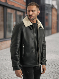 Muška kožna jakna crna OZONEE JS/11Z8271
