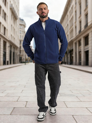 Muška dukserica s patentom modra OZONEE JS/HH016/25