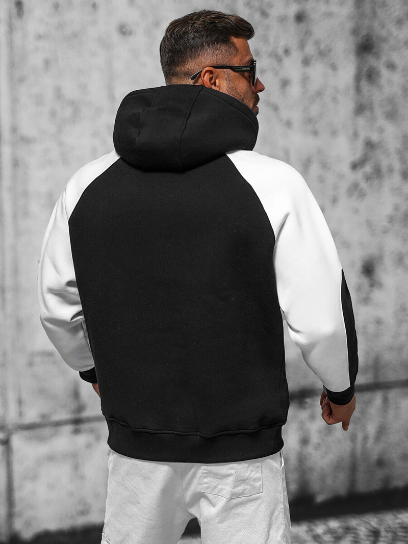 Dukserica s kapuljačom crna OZONEE O/SWE23037