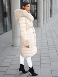 Ženski kaput bež OZONEE JS/5M3160/254Z