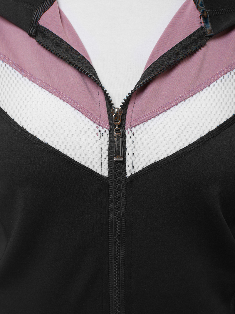 Dvodijelni set trenerke crno-svijetlo ružičasta OZONEE JS/YW06005/1/16