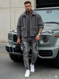 Muške traperice grafitne OZONEE O/E10017Z