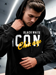 Muška dukserica s kapuljačom crna OZONEE JS/8B1736/3