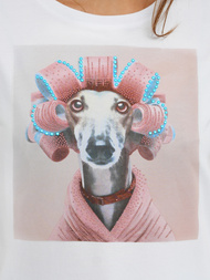 Ženska majica bijelo-ružičaste OZONEE JS/YJ77726