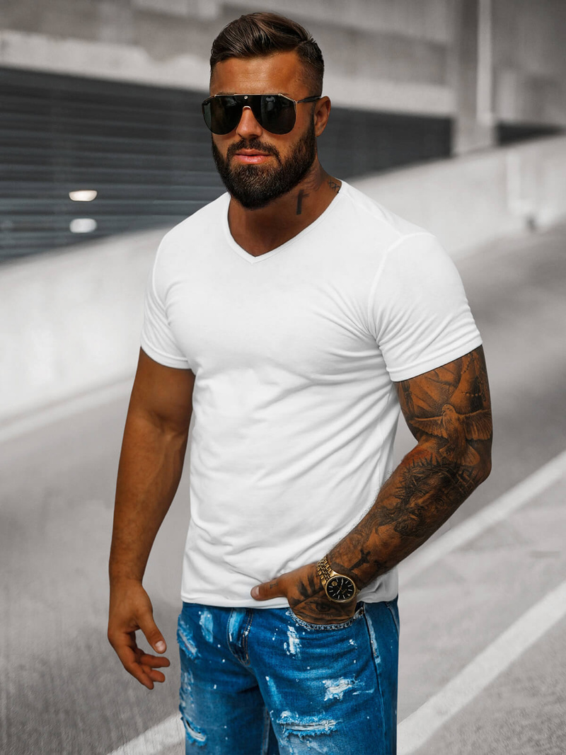 Muška Majica Bijeli OZONEE JS/712007Z