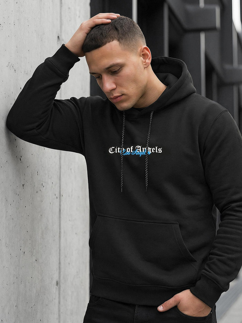 Muška dukserica s kapuljačom crna JS/21B1901/3