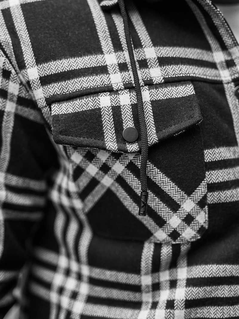 Muška košulja crno-bijela OZONEE O/3A91/1