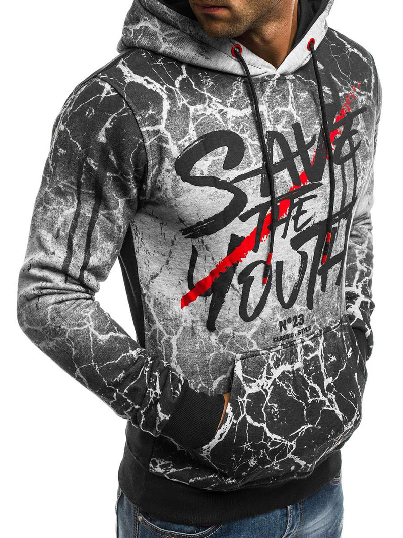 BLUZA MĘSKA SZARA OZONEE JS/DD267Z