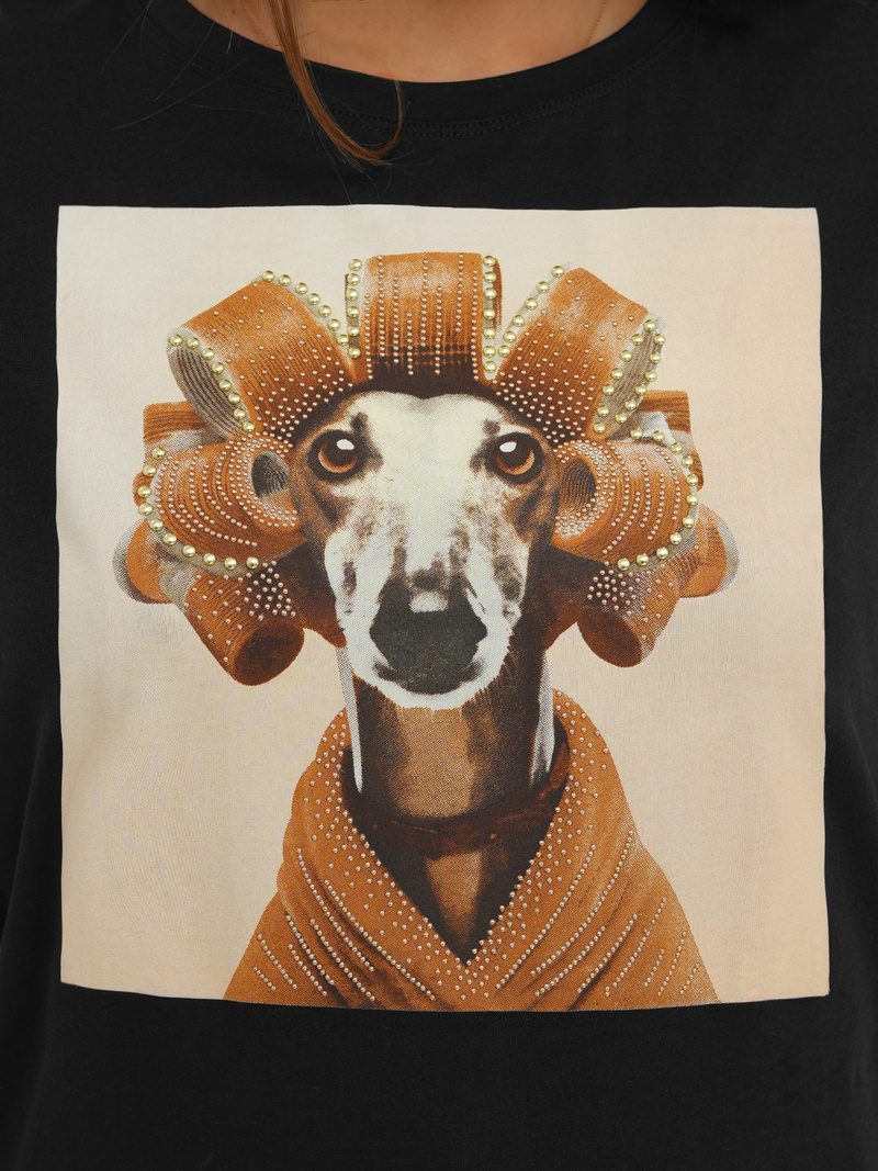 Ženska majica crno-bež OZONEE JS/YJ77726