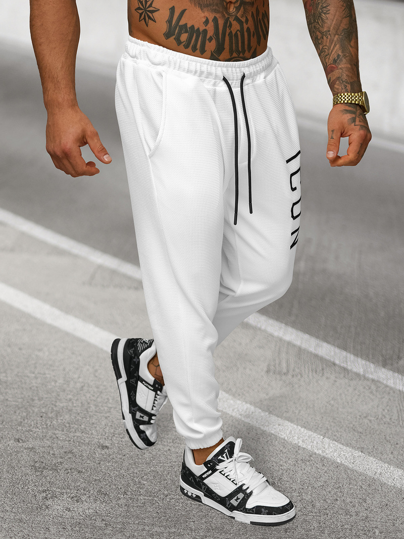 Muške sportske hlače bijele OZONEE O/D9125Z