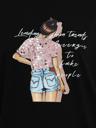 Ženska majica crna OZONEE JS/95T2573/3