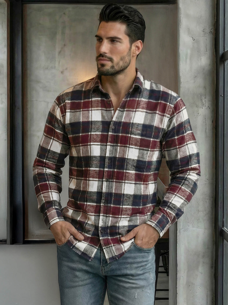 Muška Košulja Bordo OZONEE V/V174Z