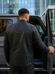 Muška kožna jakna crna OZONEE JS/11Z8137